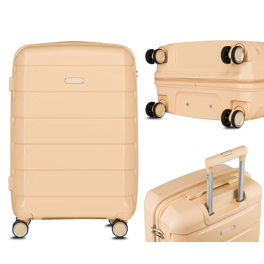 walizki hpp miniatury - HPP-01 BEIGE S walizka z polipropylenu - obrazek 1